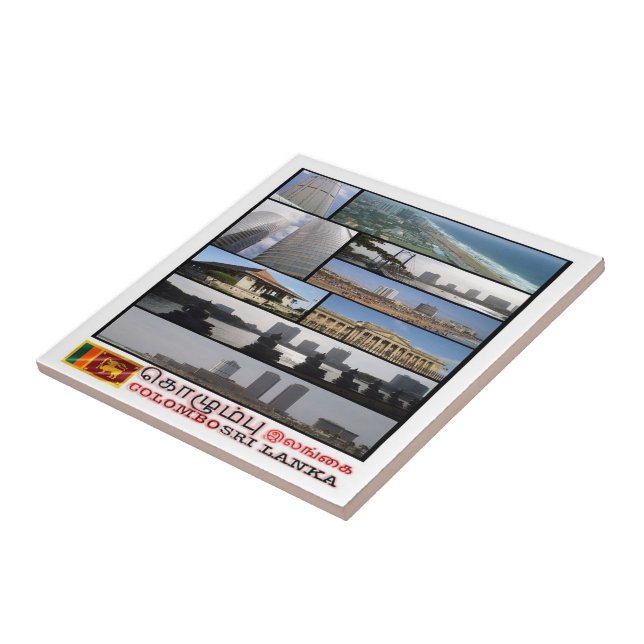 Azulejo Collage de zLK012 COLOMBO, Sri Lanka, Asia, (Lado)