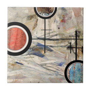 Azulejo collage del arte abstracto, técnicas mixtas y