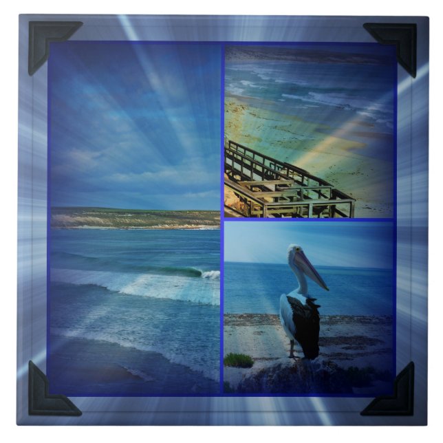Azulejo Collage Pelican Beach Sparkle, (Frente)