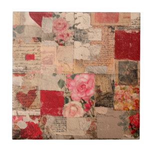Azulejo Collage Romántico Vintage de Rosa (5)