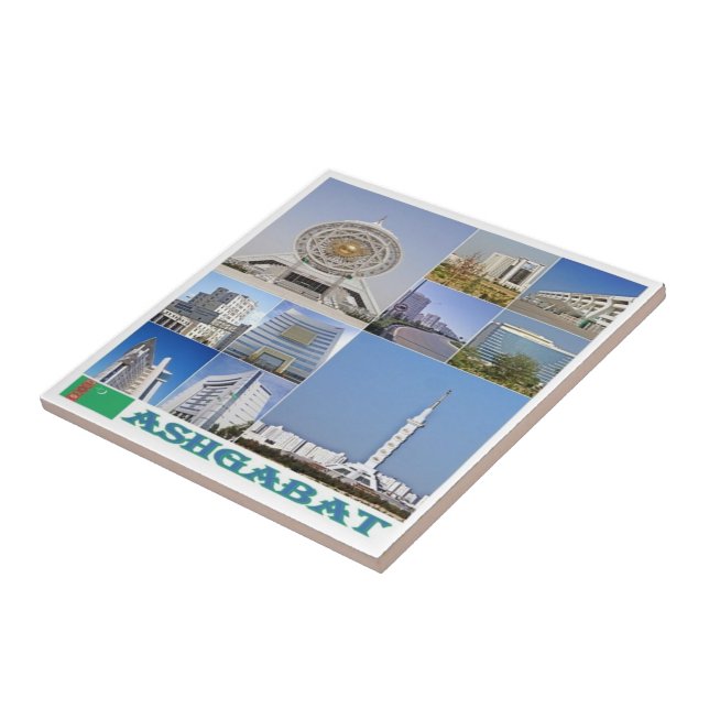 Azulejo collage zTM003 de ASHGABAT, Turkmenistán, (Lado)