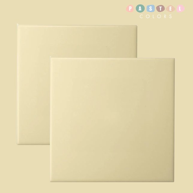 Azulejo Color amarillo pálido suave Salmon claro (Light Salmon Soft Pale Banana Yellow Color Ceramic Tile)