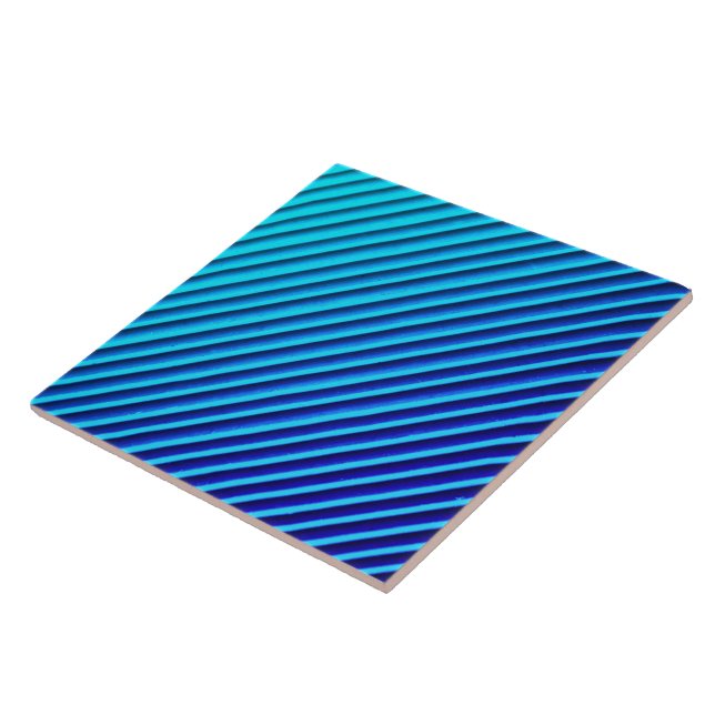 Azulejo Color azul moderno Faux Strike Ceramic Tile (Lado)