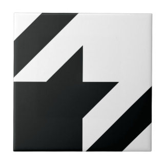 Azulejo Color blanco negro de lazo de gallo