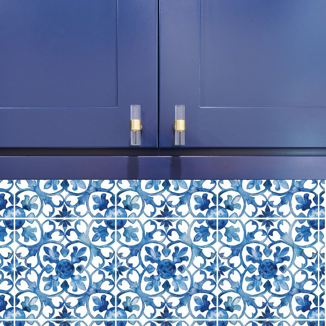 Azulejo Color de agua azul Fleur-de-lis (Subido por el creador)