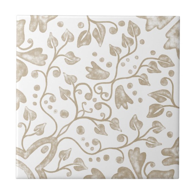 Azulejo Color de agua original crema beige blanco (Frente)