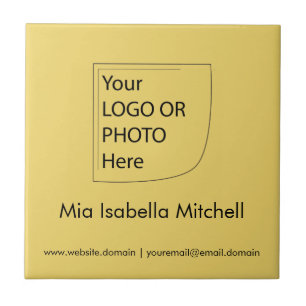 Azulejo Color de tendencia Logotipo amarillo suave - Tile 