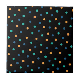 Azulejo Color del fondo negro Patrón Polkadot