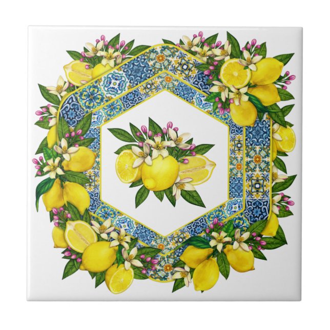 Azulejo Color del patrón mediterráneo 5 mosaico cerámico (Frente)