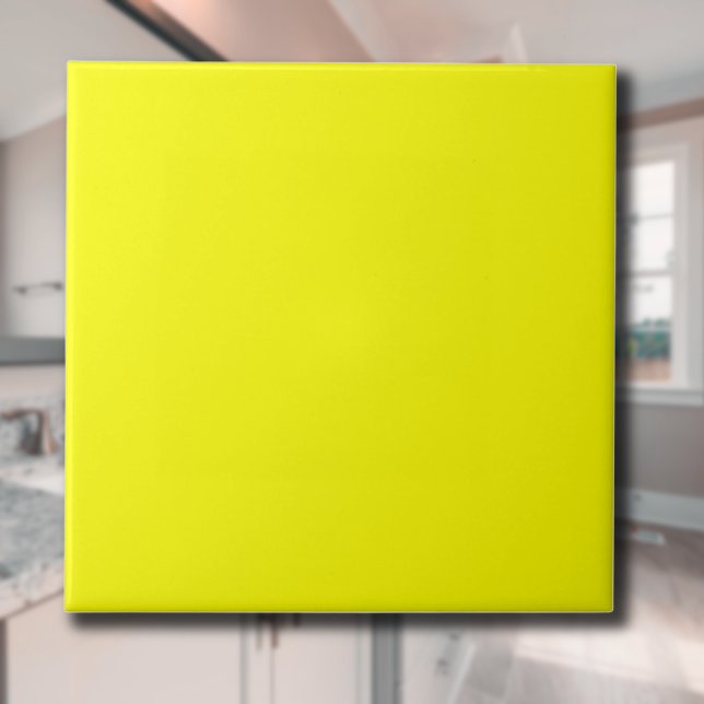 Azulejo Color sólido neón amarillo | Clásica | Elegante (Subido por el creador)