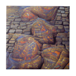 Azulejo Colores cobblestones surrealistas mágicos arte grá