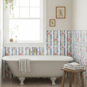 Azulejo Colores de agua brillantes, azul y verde decorativ