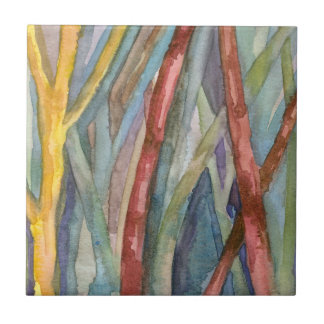 Azulejo Colores de agua otoñales de Willow Trees Creekside