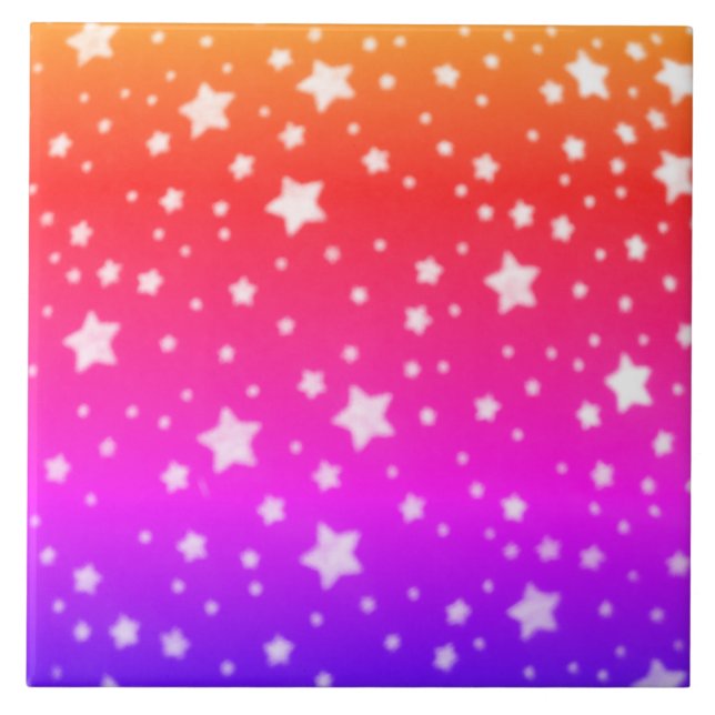 Azulejo Colores de Arcoíris con Estrellas (Frente)