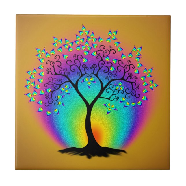 Azulejo Colores de arcoiris Tile cerámico (Frente)