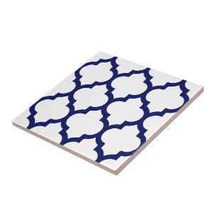 Azulejo Colores DIY Patrón de Cuatrofoils Marroquí #5 Azul