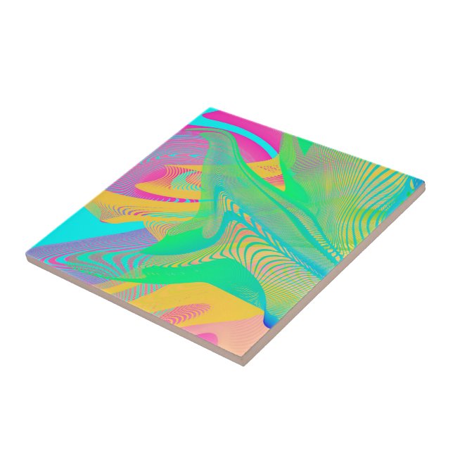 Azulejo COLORES FLUO - Arte Fractal - (Lado)