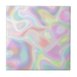 Azulejo Colores multicolores de pasto claro holográfico<br><div class="desc">Colores pastel holográficos modernos multicolor. Tenga en cuenta que el efecto holográfico en este diseño es una impresión de color plano y no es un Relieve metalizado holográfico real.</div>
