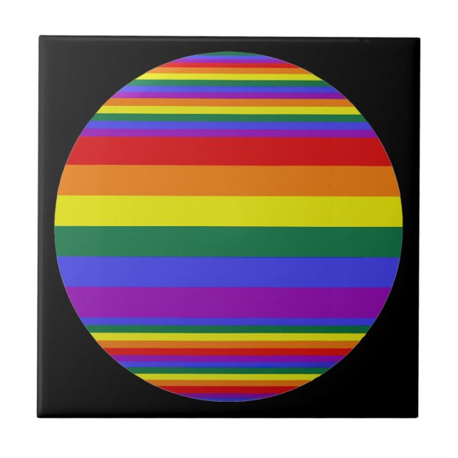 Azulejo Colores Orgullo LGBT Negro (Frente)