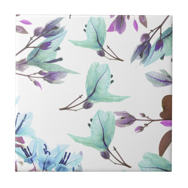 Azulejo Colores Pastel Flores Bougainvillea (Frente)