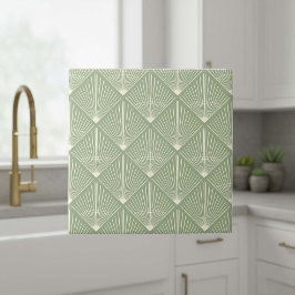 Azulejo Colores personalizables Art Déco Abanico Líneas Sa
