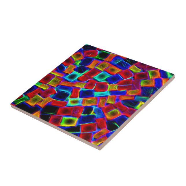Azulejo Colorful Abstract Bokeh Blocks Pattern (Lado)