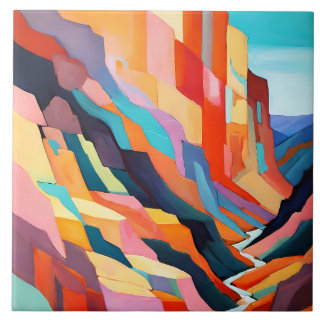 Azulejo Colorful Abstract Southwestern Canyon Scenery