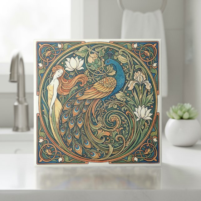 Azulejo Colorful Art Nouveau Peacock Pat#3 ID1193 (Subido por el creador)