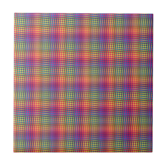 Azulejo Colorful Checker Abstract Pattern (Frente)