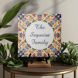 Azulejo Colorful Custom Name Plate Plaque Sign