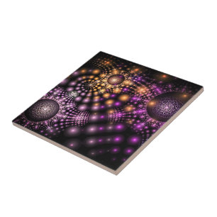 Azulejo Colorful Fantasy Fractal Ceramic Tile