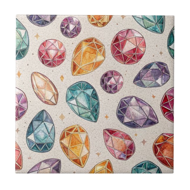 Azulejo Colorful Gemstone Pattern (1) (Frente)