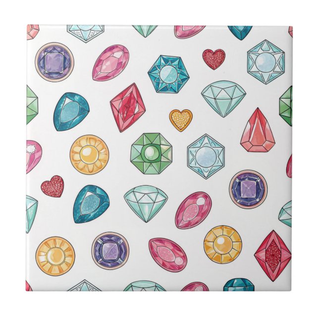 Azulejo Colorful Gemstone Pattern (3) (Frente)