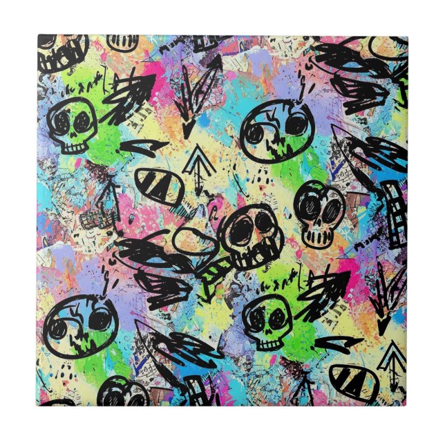 Azulejo Colorful Urban Graffiti Pattern (1) (Frente)