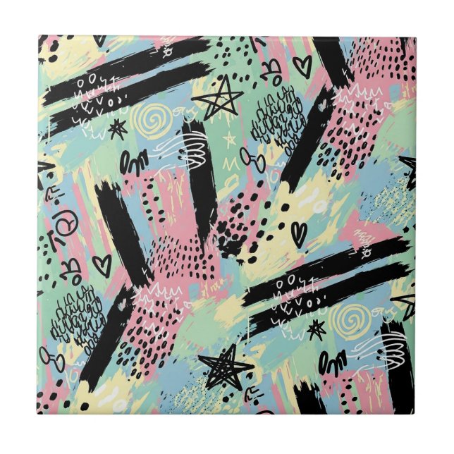 Azulejo Colorful Urban Graffiti Pattern (12) (Frente)