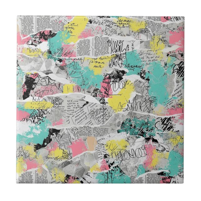 Azulejo Colorful Urban Graffiti Pattern (3) (Frente)