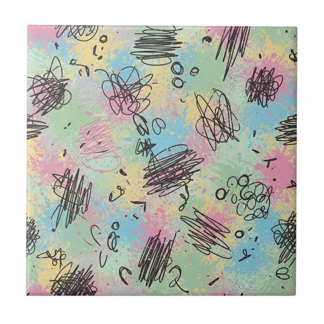 Azulejo Colorful Urban Graffiti Pattern (4) (Frente)