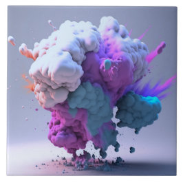 Azulejo Coloridas nubes esponjosas de cerámica