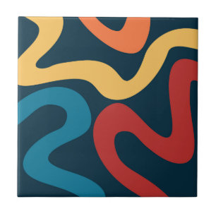 Azulejo Coloridas ondas abstractas