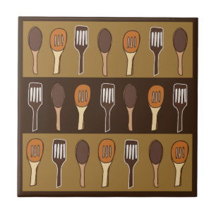 Azulejo Coloridas Utensilios de cocina para cocinar en la 