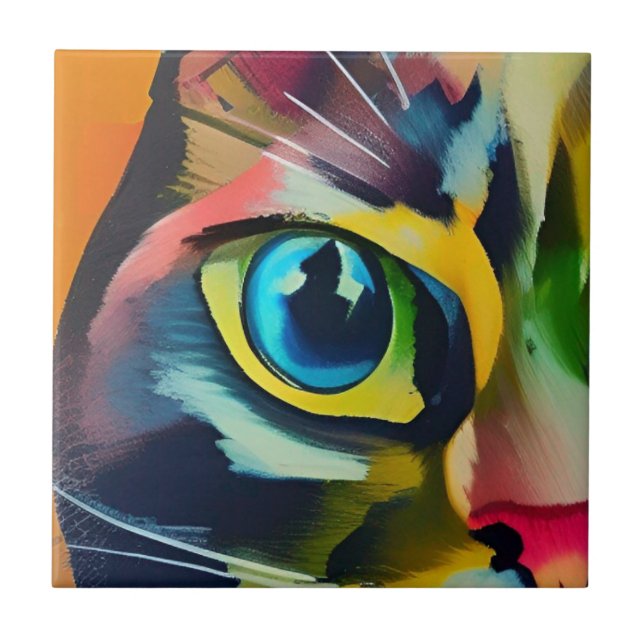 Azulejo Coloridas voces de gatos gatitos (Frente)