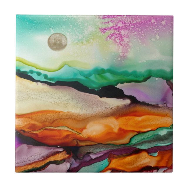 Azulejo Colorido Abstracto Tile Cerámico (Frente)