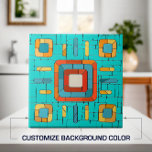 Azulejo Colorido arte de mosaico tribal<br><div class="desc">Colorido arte de mosaico tribal. Color de fondo Personalizar para adaptarse a tu decoración.</div>
