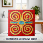 Azulejo Colorido arte de mosaico tribal<br><div class="desc">Colorido arte de mosaico tribal. Color de fondo Personalizar para adaptarse a tu decoración.</div>