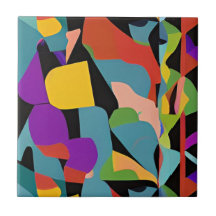 Colorido boho arte abstracto moderno patrón rojo a