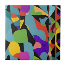 Colorido boho arte abstracto moderno patrón rojo a