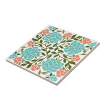 Azulejo Colorido Boho Primavera Verano Floral Retro Turque<br><div class="desc">Un vibrante estilo boho estilo primavera verano, vibrante, para una fresca y colorida primavera o verano estilo. Patrón botánico floral y verde turquesa y melocotón. Piensa en chisporroteo, baldosas de montaña, proyecto de bricolaje en mesa, baño, chimenea de chimenea, para el individuo inspirado en el retro. Sea creativo y utilice...</div>