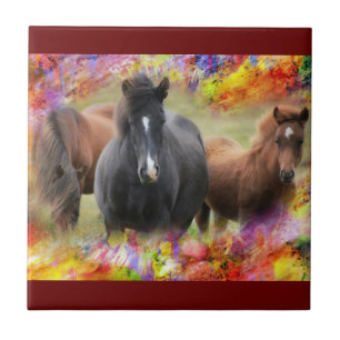 Azulejo Colorido de caballos