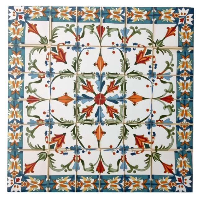 Azulejo Colorido, marroquí,mosaico, (Frente)