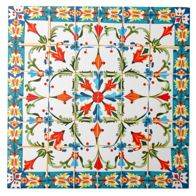 Azulejo Colorido, marroquí,mosaico, (Frente)